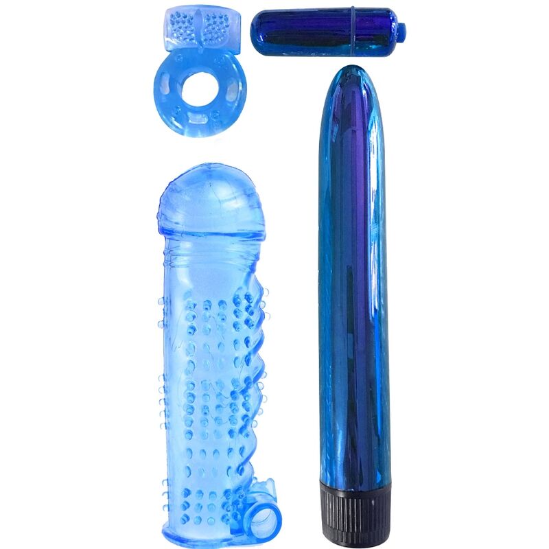 CLASSIX - KIT PARA CASAIS COM ANEL, BAINHA E BALAS AZUL