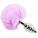 ALIVE - PLUG DE PRAZER ANAL ESPIRAL METAL FLUFFY VIOLETA TAMANHO S