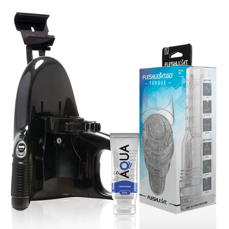 FLESHLIGHT - GO MASTURBADOR TORQUE ICE + LANÇAMENTO UNIVERSAL + LUBRIFICANTE AQUA QUALITY 50 ML