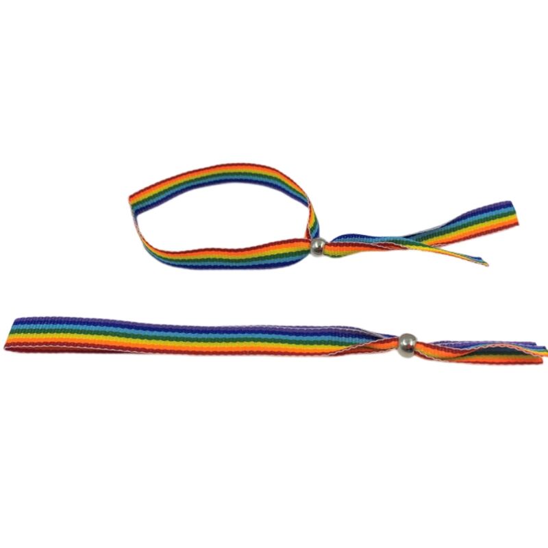 ORGULHO - BANDEIRA LGBT PULSEIRA DE BOLA DE PRATA