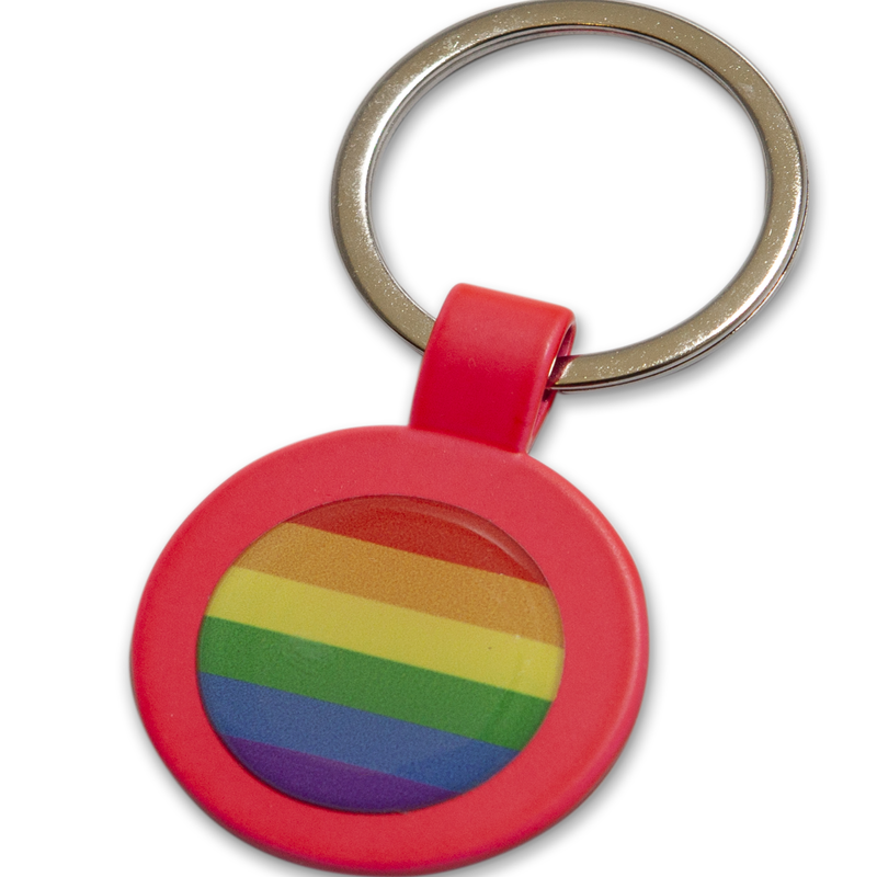 CHAVES PRIDE - FUSCIA METAL REDONDO COM A BANDEIRA LGBT