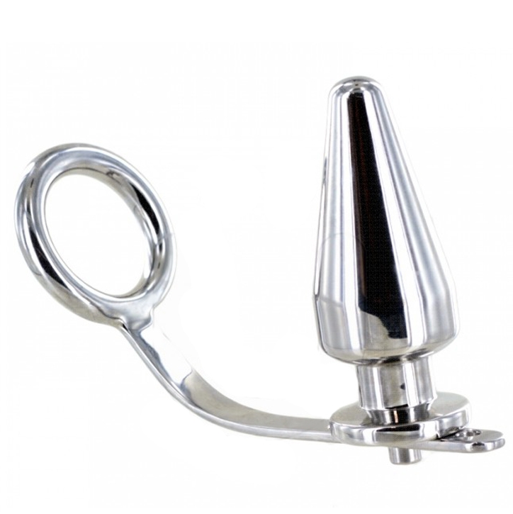 METAL HARD - ANEL DE AO COM PLUG ANAL 80 X 55 MM