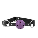 KINK - BOLA RESPIRÃVEL 4 CM MORDAÃA COM REBITE DUPLO ROXO 62,5 x 2,5 CM AJUSTÃVEL 42-58 CM