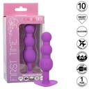 CALEXOTICS - FIRST TIME PLUG ANAL SONDA TRIPLA DE CONTAS 10 VIBRAÃÃES ROXO