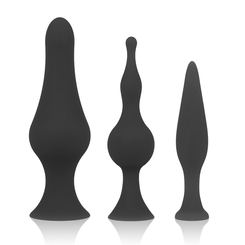 OHMAMA - CONJUNTO DE PLUG ANAL DE SILICONE PRETO