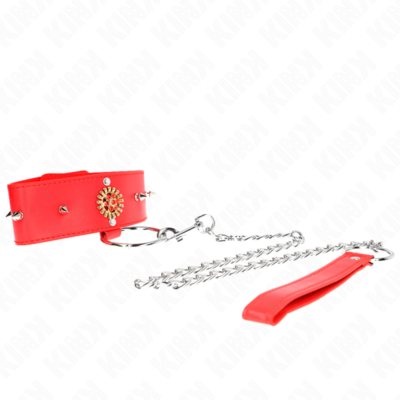 KINK - COLAR DE DIAMANTE VERMELHO COM CINTO 65 CM AJDUSTÃVEL 35-51 CM X 7 CM