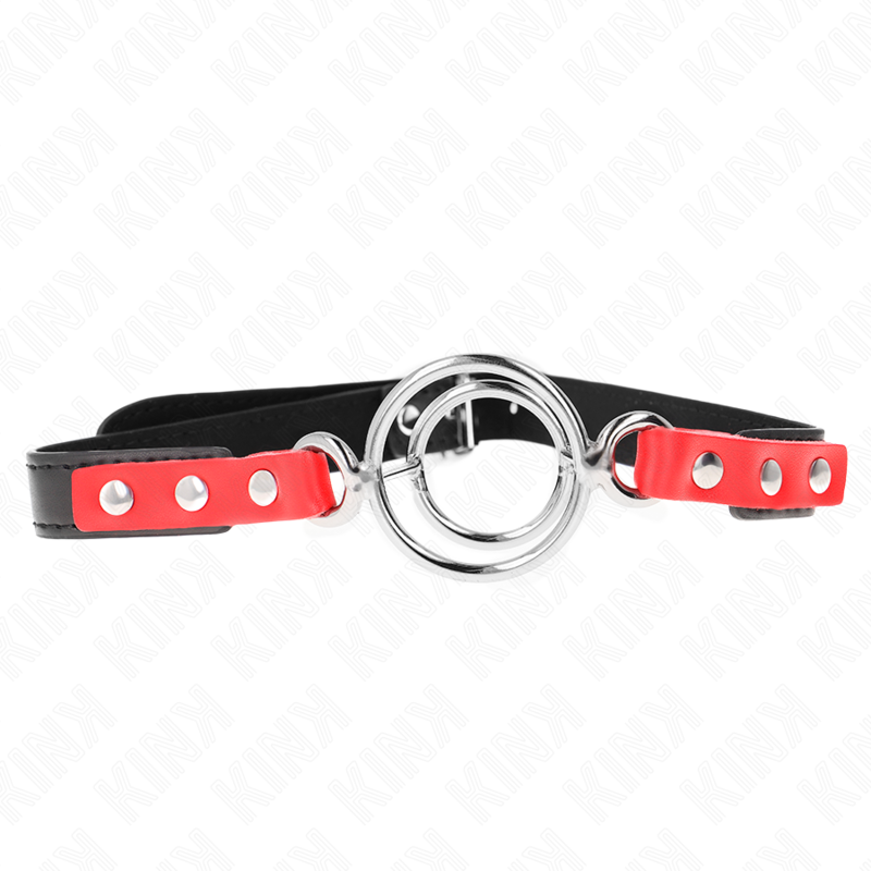 KINK - GAG COM MÃLTIPLOS O-RINGS 4 / 4,8 CM VERMELHO 38 X 56 CM