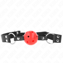 KINK - BOLA RESPIRÃVEL 4 CM MORDAÃA COM REBITE DUPLO VERMELHO 62,5 x 2,5 CM AJUSTÃVEL 42-58 CM