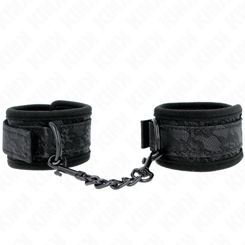 KINK - PUNHOS COBERTOS DE RENDA ESCURA NEOPRENE AJUSTÃVEL PRETO 20-29 CM X 5 CM