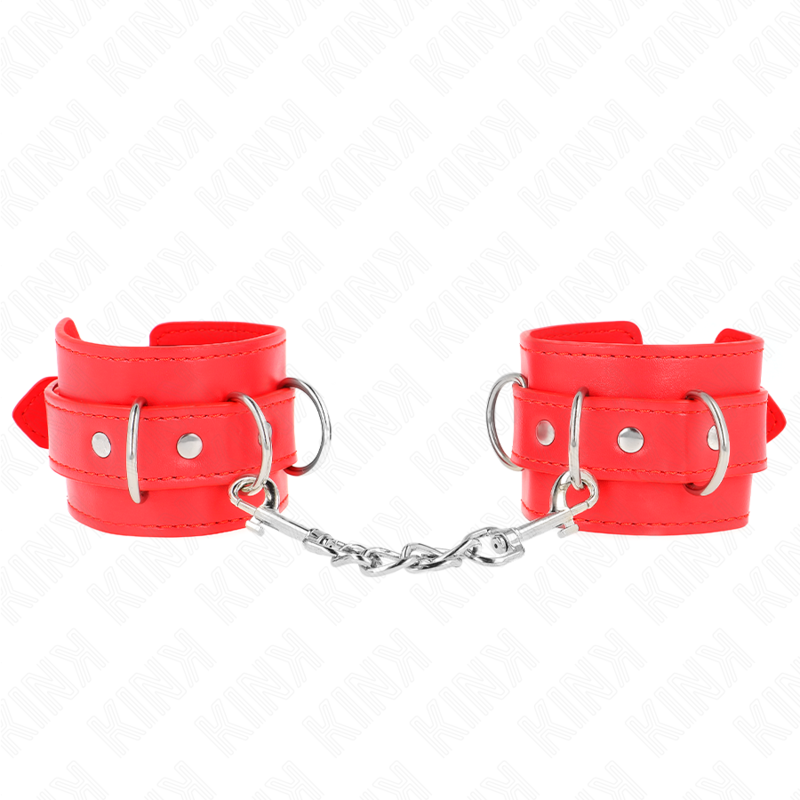 KINK - 3 RETENÃÃES DE PULSO D-RING AJUSTÃVEIS VERMELHO 17,5-25 CM X 6 CM