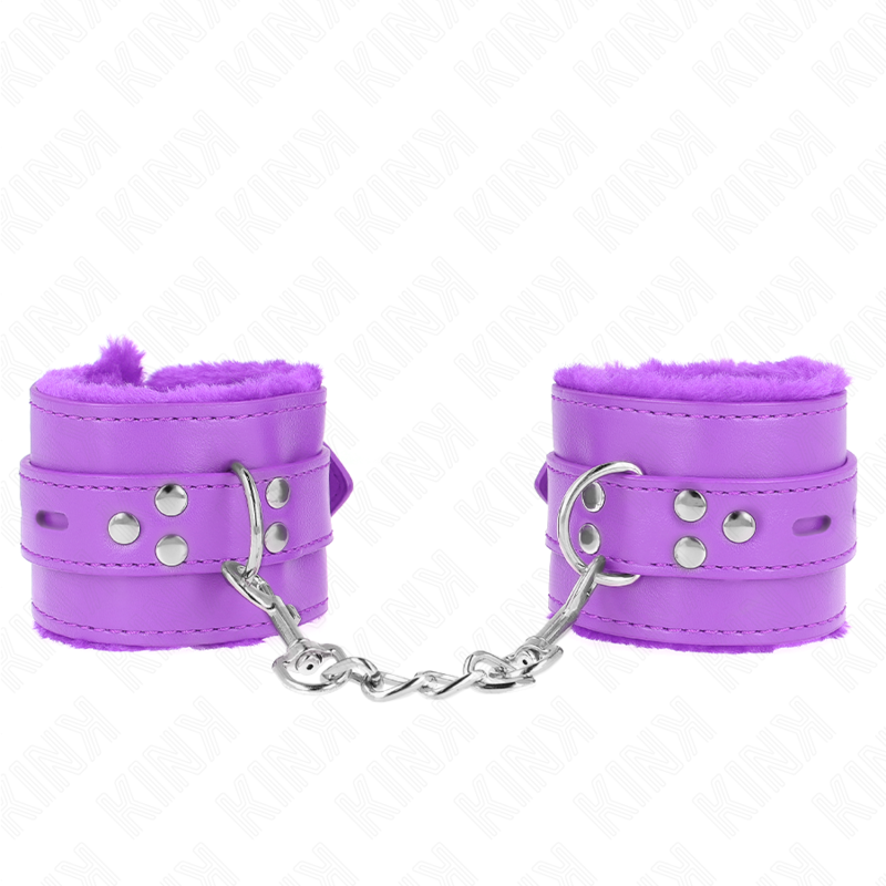 KINK - PULSO FORRO DE PELE COM FUROS QUADRADOS ROXO E CINTO ROXO AJUSTÃVEL 17-29 CM X 6 CM