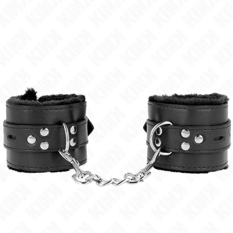 KINK - PULSO FORRO DE PELE COM FUROS QUADRADOS PRETO E CINTO PRETO AJUSTÃVEL 17-29 CM X 6 CM