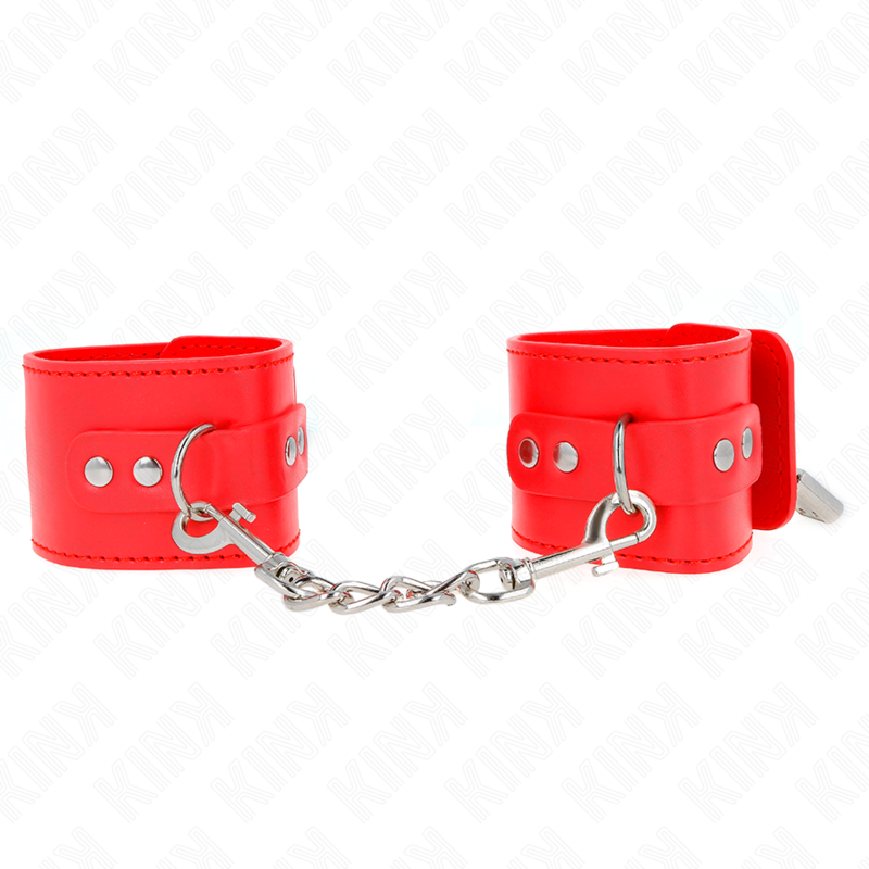 KINK - PUNHOS COM FECHO DE CADEADO VERMELHO AJUSTÃVEL 16-23 CM X 5,5 CM