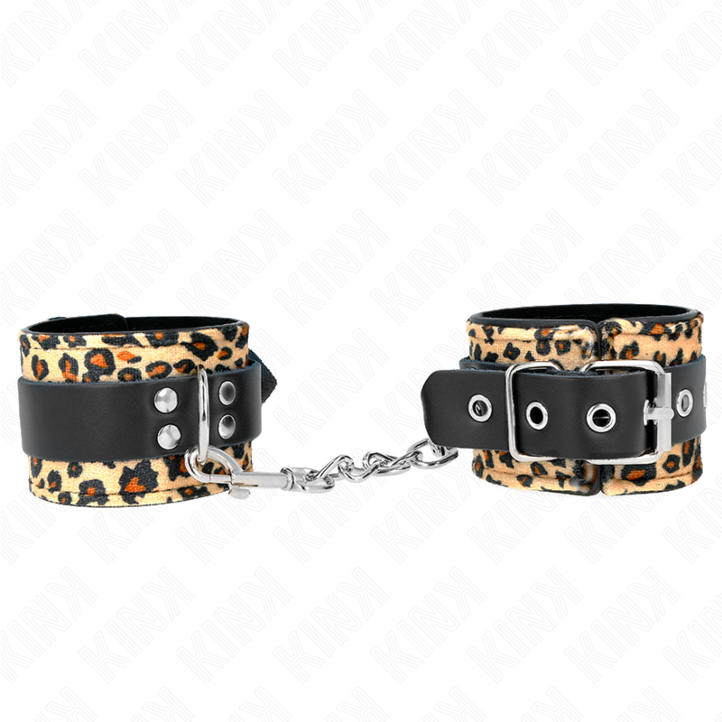 KINK - RETENÃÃO DE PULSO DE COURO REAL LEOPARDO AJUSTÃVEL 18-29 CM X 5,5 CM