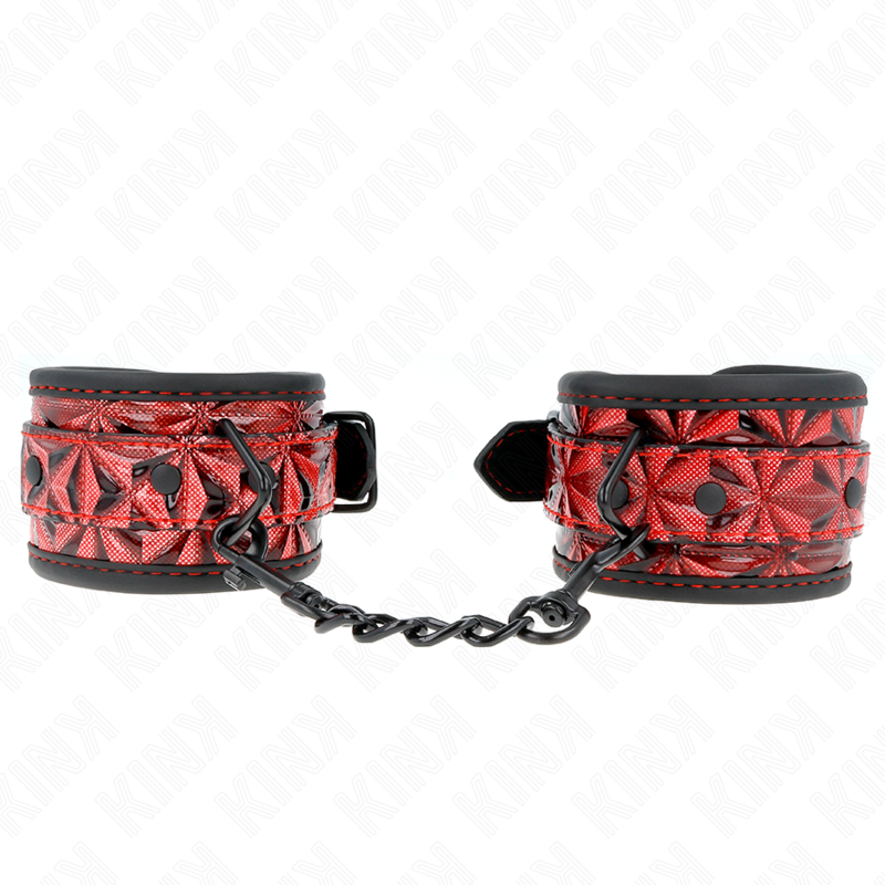 KINK - PULSO PADRÃO DIAMANTE VERMELHO ESCURO AJUSTÃVEL 17-26 CM X 5,5 CM