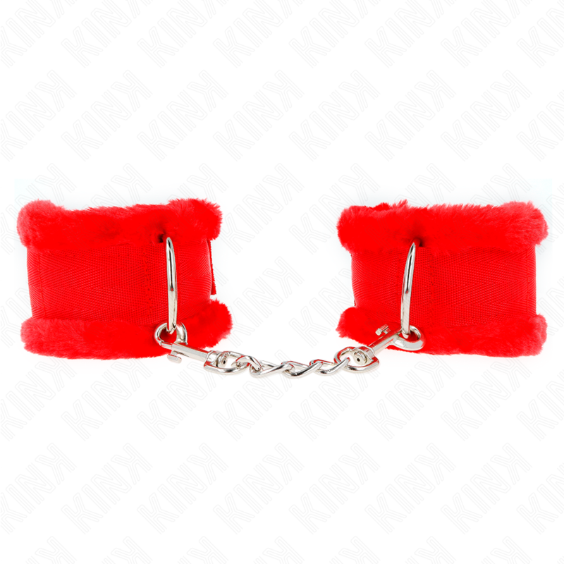 KINK - PULSO FORRO PELUDO VERMELHO AJUSTÃVEL 17-31 CM X 7 CM