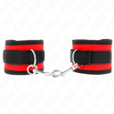 KINK - RETENÃÃES DE PULSO NYLON BIND HOOK&LOOP VERMELHO-PRETO MODELO 2 AJUSTÃVEL 18-35 CM X 6 CM