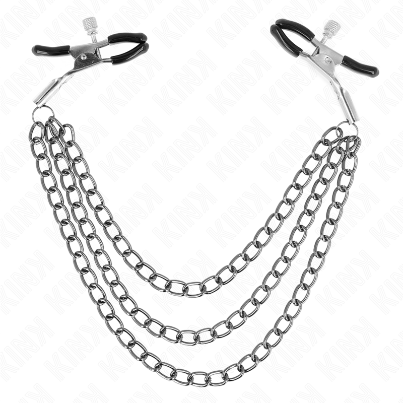 KINK - PINÃAS PARA BICOS COM 3 CORRENTES PRETAS 20/23/28 CM