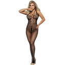 SUBBLIME - 951788 BODYSTOCKING LONGO DE REDE COM TIRAS NO PEITO E NAS COSTAS PRETO TAMANHO ÃNICO