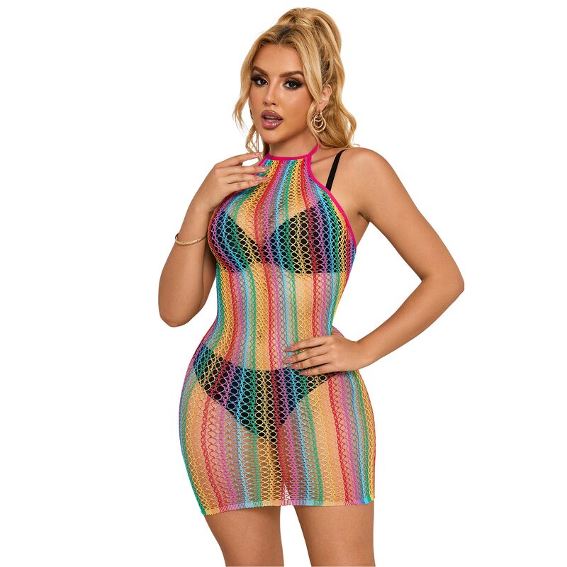 SUBBLIME - 952341 BODYSTOCKING RAINBOW FISHNET TAMANHO ÃNICO