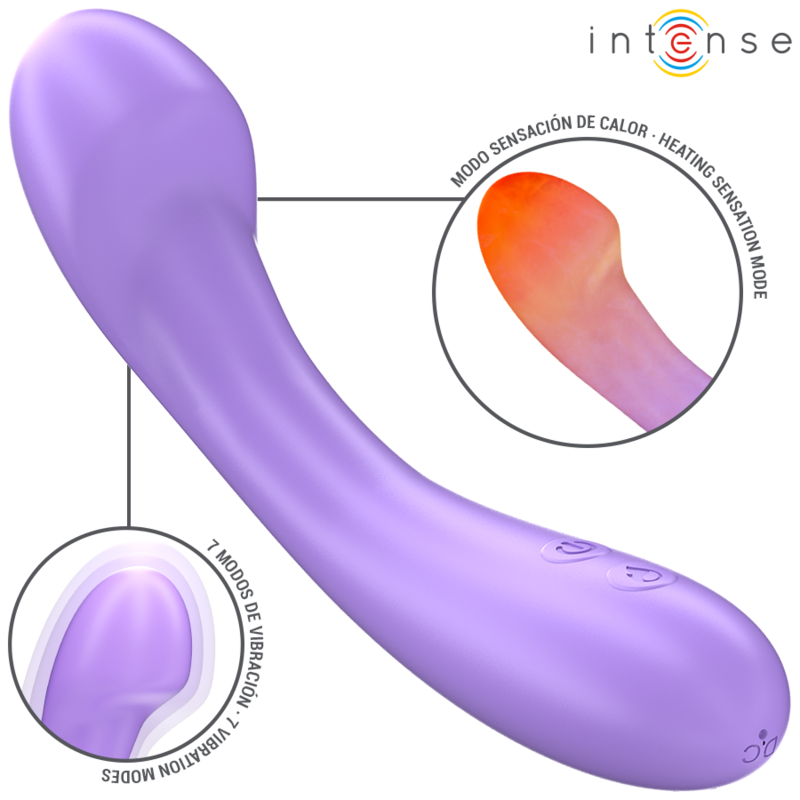 INTENSE - BECKY VIBRADOR 19 CM AQUECÃVEL 7 VIBRAÃÃES ROXO