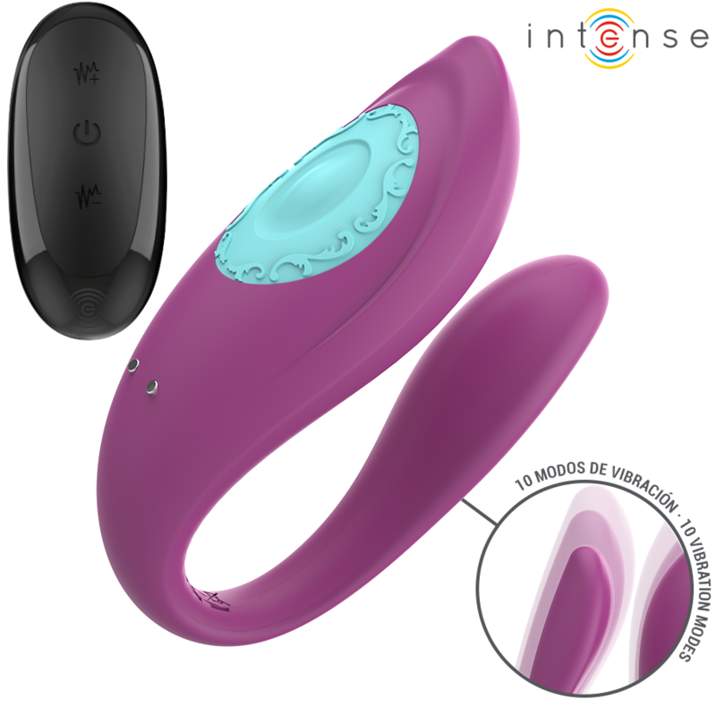 INTENSE - ANNIE VIBRADOR EM FORMA DE U E ESTIMULADOR ROXO CONTROLE REMOTO