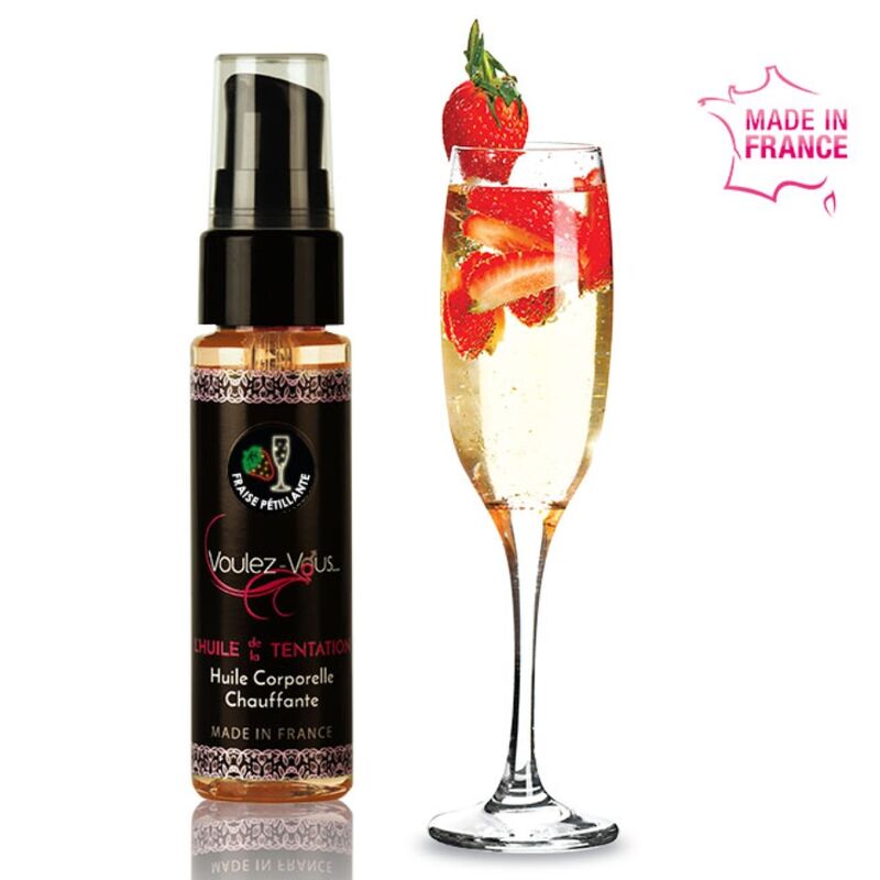 VOULEZ-VOUS - ÓLEO CORPORAL AQUECIMENTOCAVA COM MORANGOS 35 ML