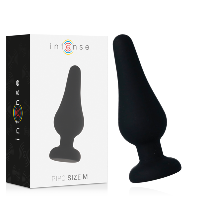 INTENSE - PLUG ANAL PIPO M SILICONE PRETO 11 CM