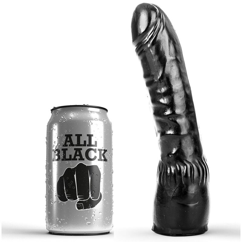 ALL BLACK - DILDO PRETO REALÍSTICO 20 CM