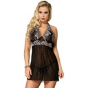 SUBBLIME BABYDOLL - WHITE FLORAL LACES BLACK L / XL