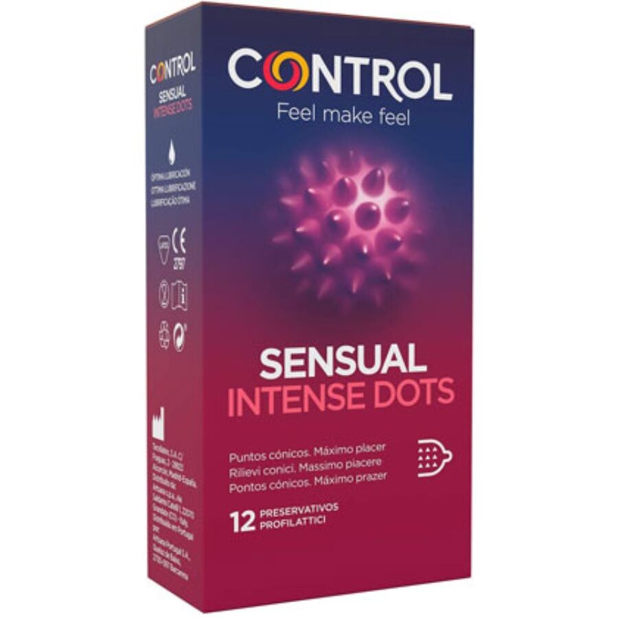 CONTROL - CONSERVANTES TEXTURADOS SPIKE CONICAL DOTS 12 UNIDADES