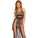 LEG AVENUE - VESTIDO FISHNET SEM COSTAS HALTER TAMANHO ÚNICO