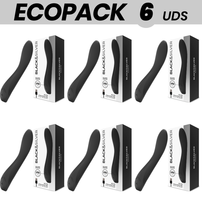 ECOPACK 6 UNIDADES - VIBRADOR KEAN BLACK&SILVER TOUCH CONTROL