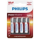 PHILIPS - POWER ALKALINE BATERIA AA LR6 PACK 4