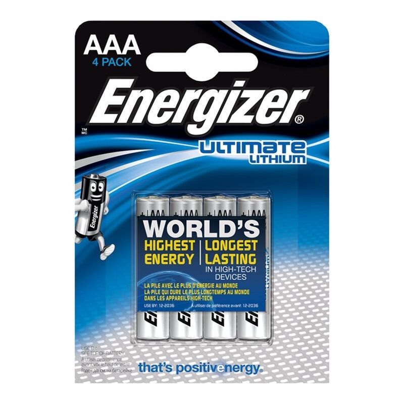 ENERGIZER - ULTIMATE LÍTIO AAA L92 LR03 1,5V *5