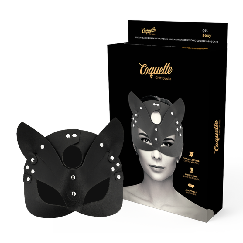 COQUETTE CHIC DESIRE - MSCARA DE COURO VEGANO COM ORELHAS DE GATO