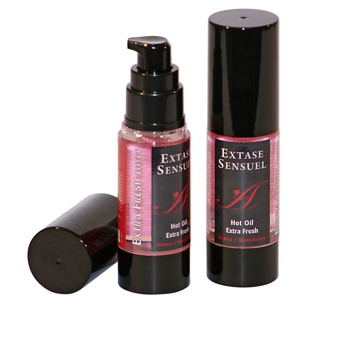 EXTASE SENSUAL - ÓLEO DE MASSAGEM COM EFEITO MORANGO EXTRA FRESCO 30 ML