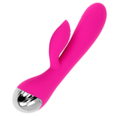 OHMAMA - VIBRADOR COELHO DE SILICONE RECARREGÁVEL USB 10 VELOCIDADES 19 CM