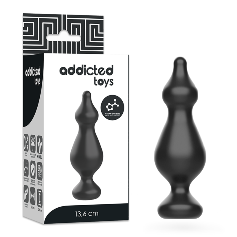 ADDICTED TOYS - PLUG ANAL SEXUAL 13.6 CM PRETO