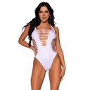 LEG AVENUE - RACERBACK THONG BODYSUIT TAMANHO ÚNICO - BRANCO