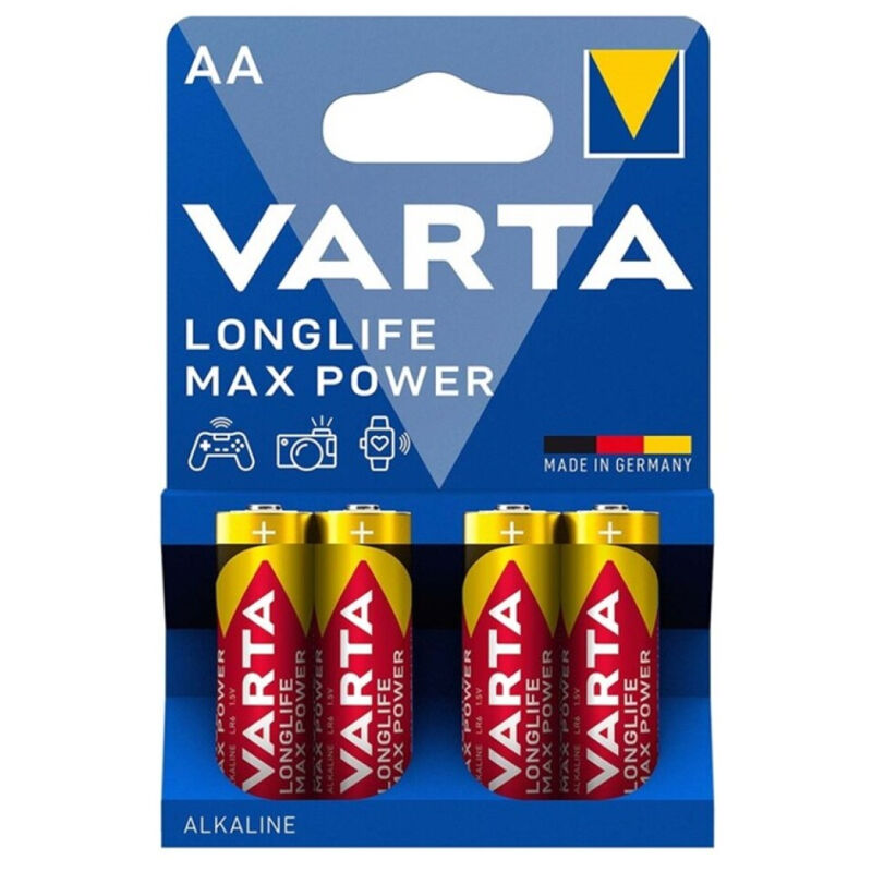 VARTA - BATERIA ALCALINA MAX POWER AA LR6 4 UNIDADES