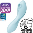 SATISFYER - CURVY TRINITY 5 ESTIMULADOR DE PULSO DE AR E APLICATIVO VIBRADOR AZUL