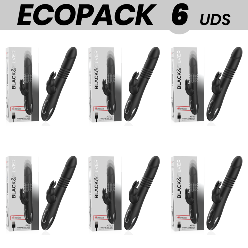 ECOPACK 6 UNIDADES - BLACK&SILVER KENJI VIBE ESTIMULANTE COMPATÍVEL COM A TECNOLOGIA WATCHME WIRELESS