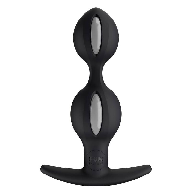 FUN FACTORY - PLUG ANAL B BALLS DUO COM MOVIMENTO CINZA PRETO