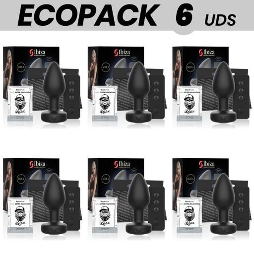 ECOPACK 6 UNIDADES - IBIZA PLUG ANAL CONTROLE REMOTO TAMANHO L