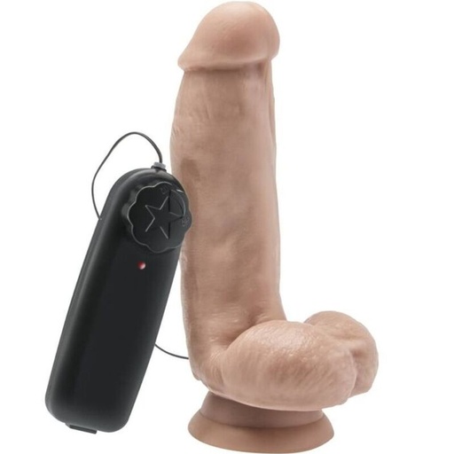 GET REAL - DILDO 12 CM COM BOLAS VIBRADOR PELE