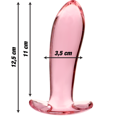 NEBULA SERIES BY IBIZA - MODELO 5 ANAL PLUG VIDRO BOROSILICADO 12,5 X 3,5 CM ROSA