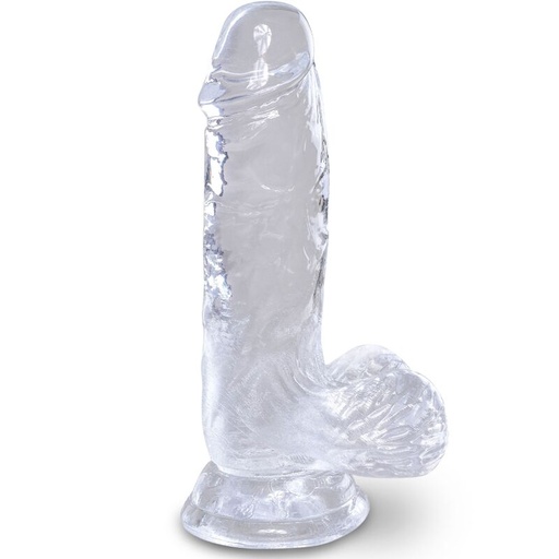 KING COCK - CLEAR PÊNIS REALÍSTICO COM BOLAS 10.1 CM TRANSPARENTE