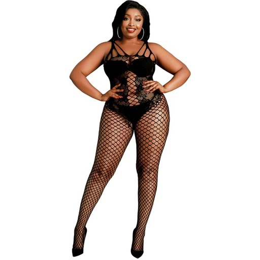 MOONLIGHT - MODELO 4 BODYSTOCK PRETO PLUS SIZE