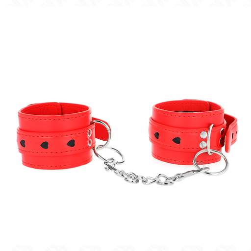 KINK - PULSO VERMELHO COM INSERÃÃO DE CORAÃÃO PRETO AJUSTÃVEL 21-28 CM X 5,5 CM